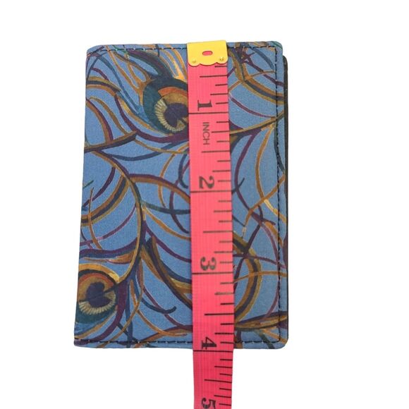 NWT Gianni Feraud Blue Liberty Fabric Leather Cardholder - Picture 9 of 13